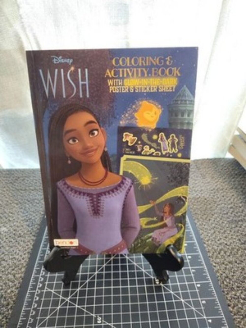 Disney Wish 48-page Coloring Book with Glow in the Dark Stickers and Poster,...